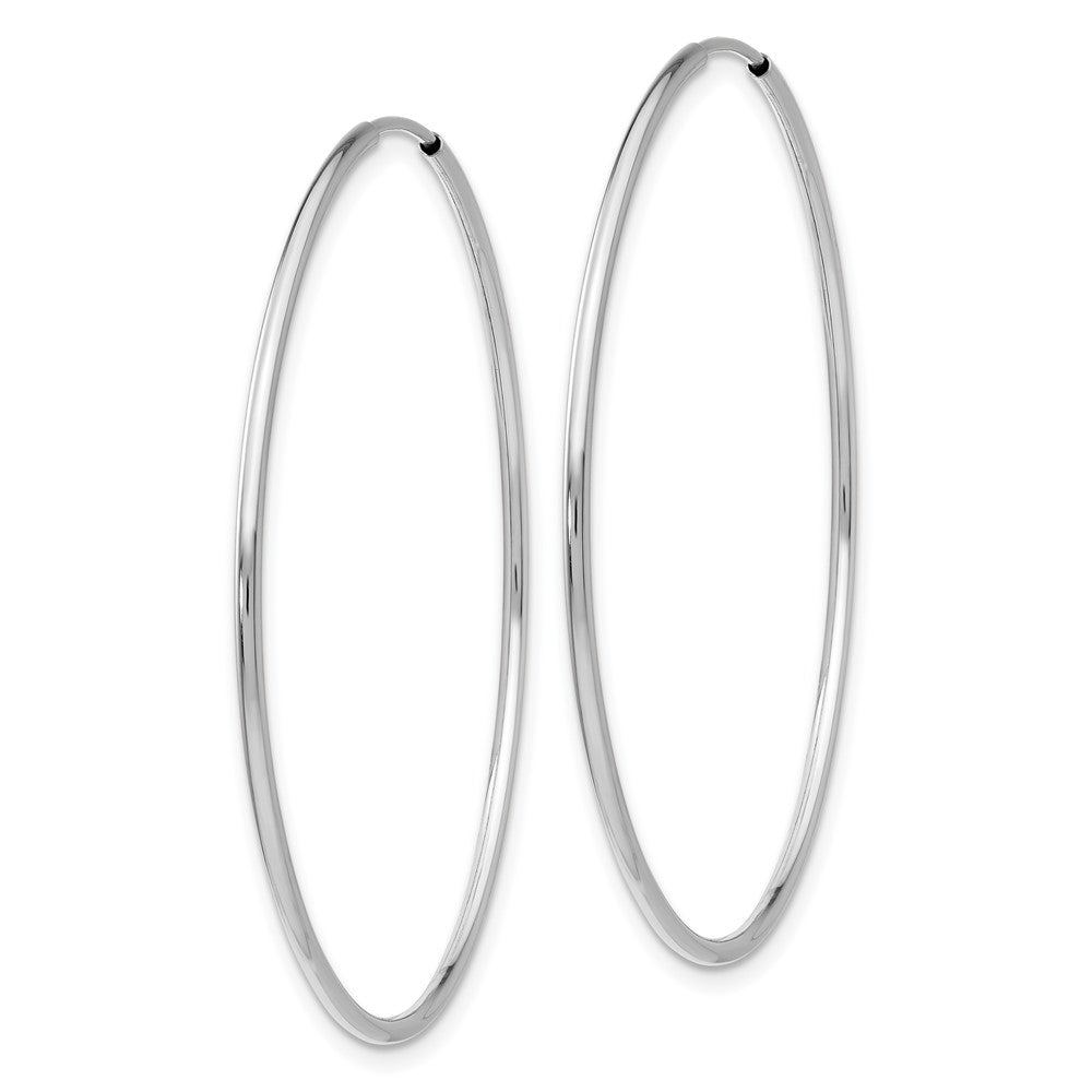 10k White Gold 46 mm  Endless Hoop Earrings (1.31 grams)