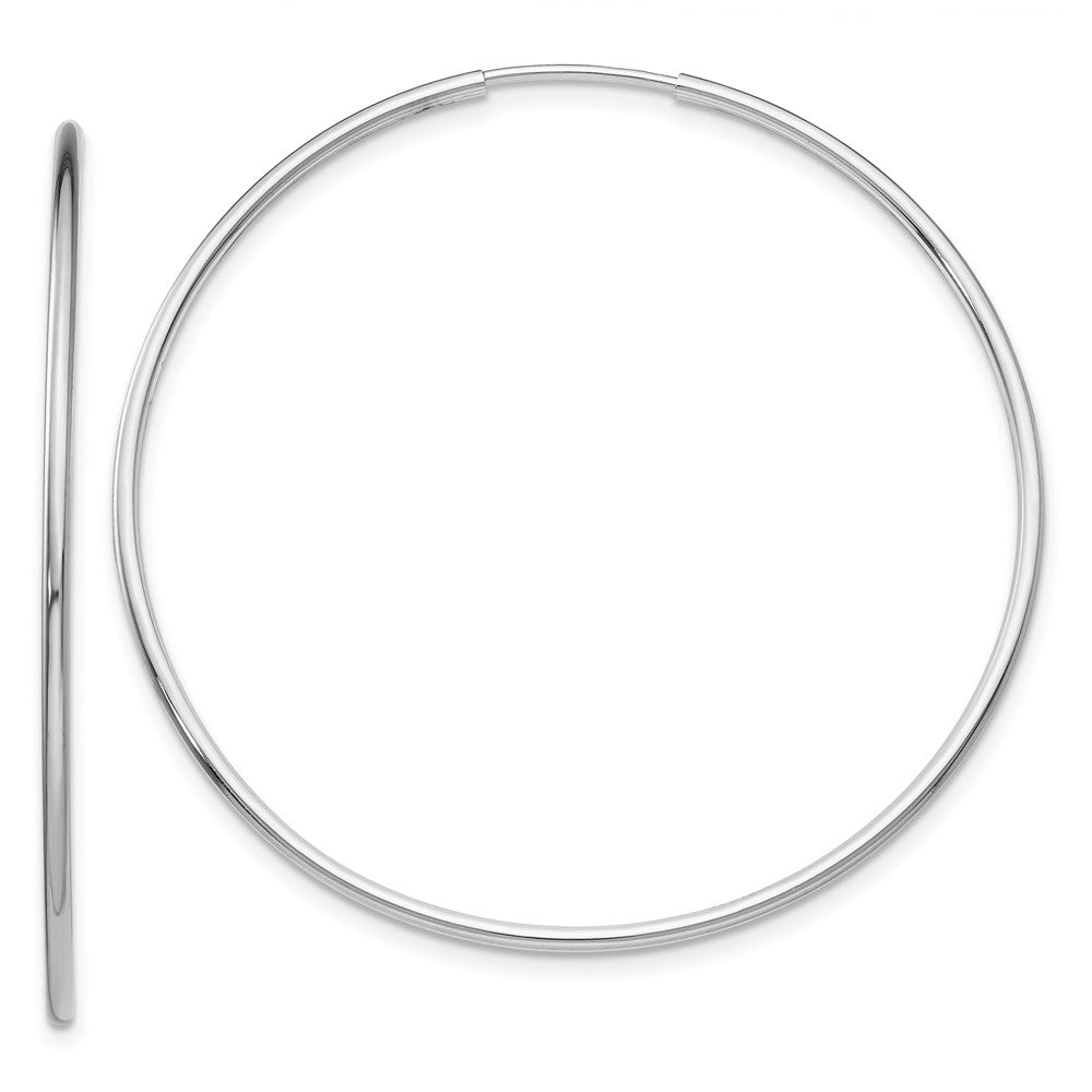 10k White Gold 46 mm  Endless Hoop Earrings (1.31 grams)