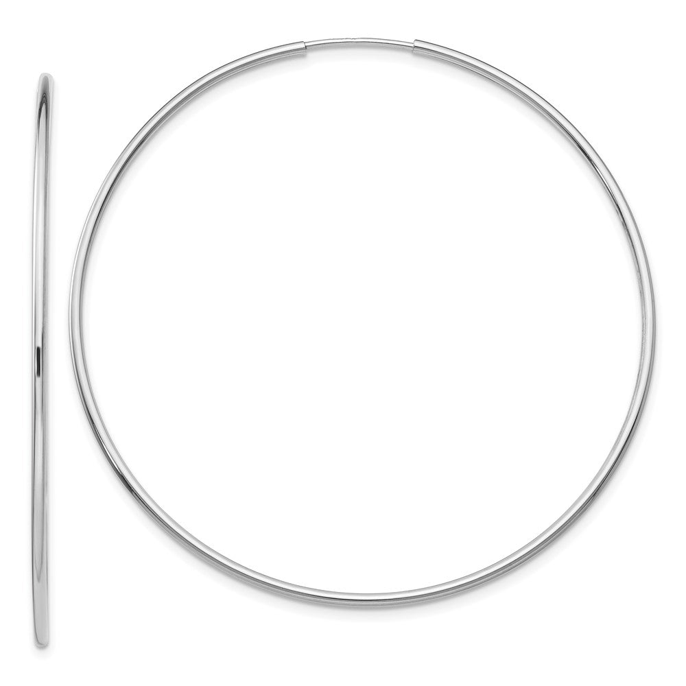 10k White Gold 54 mm  Endless Hoop Earrings (1.63 grams)