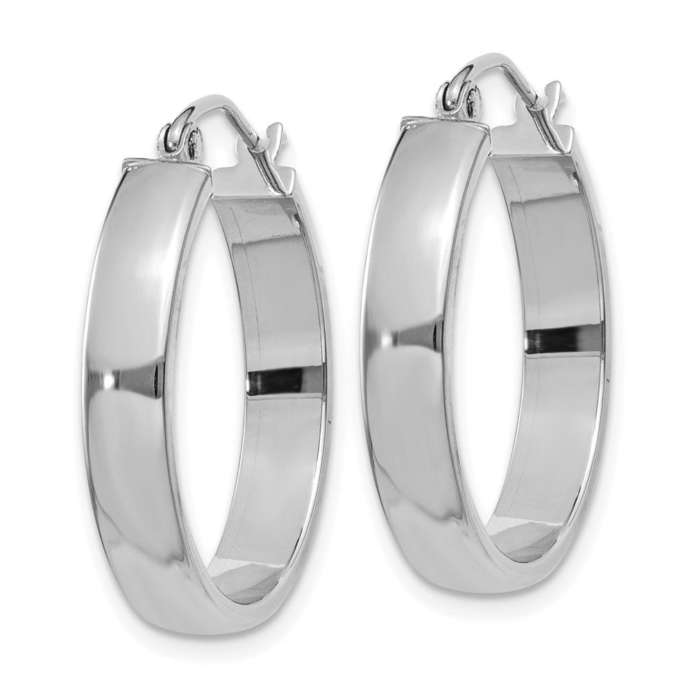 10k White Gold 25.9 mm Polished Hoop Earring (2.02 grams)