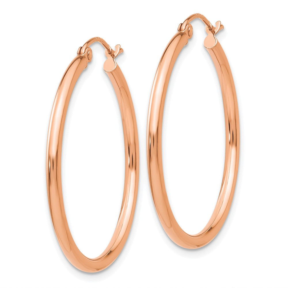 10k Rose Gold 30.53 mm Tube Hoop Earrings (1.47 grams)