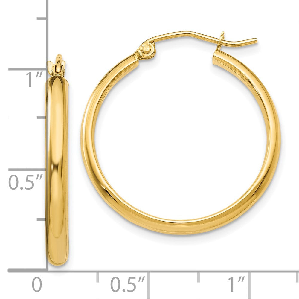 10k Yellow Gold 26 mm Polished Hoop Earring (1.66 grams)