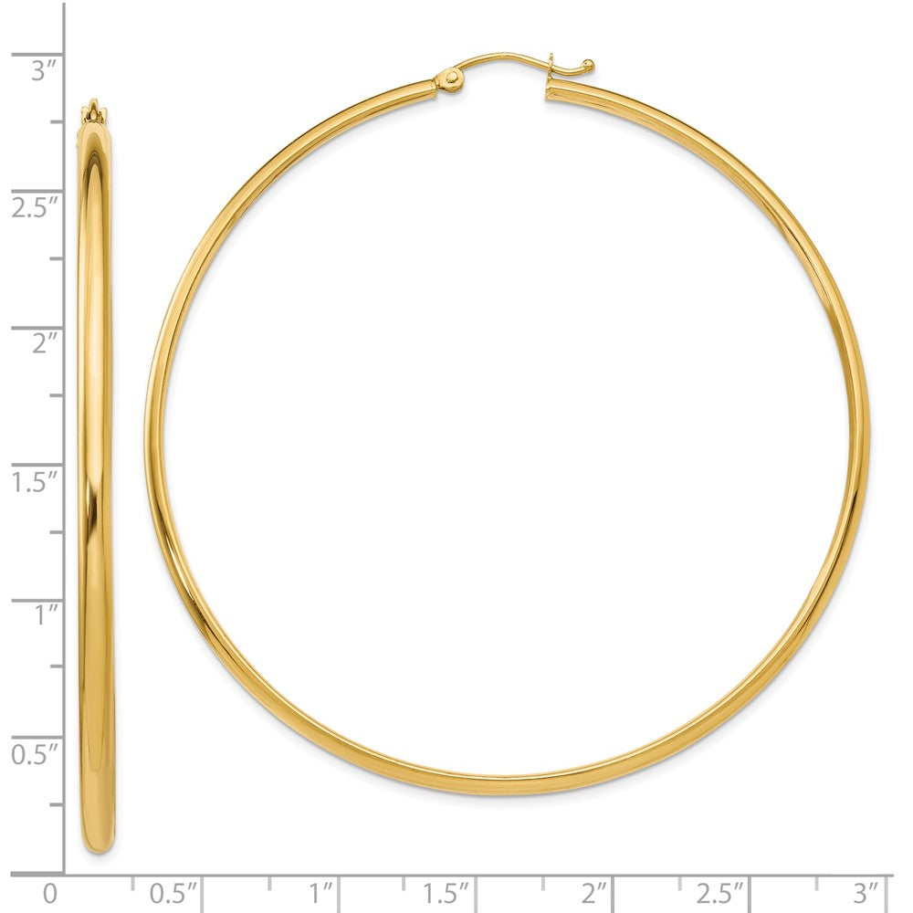 10k Yellow Gold 2.75 mm Polished Hoop Earring (4.17 grams)