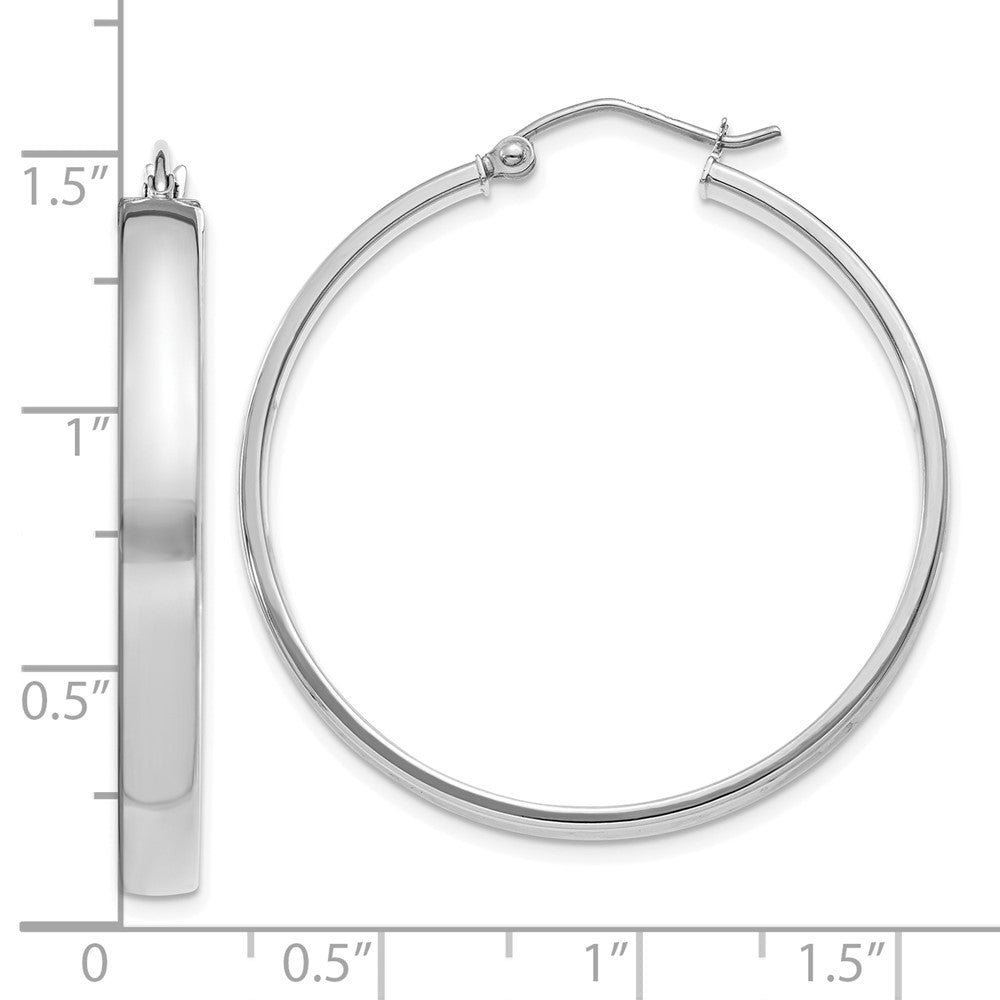 10k White Gold 4 mm Polished Hoop Earring (2.9 grams)