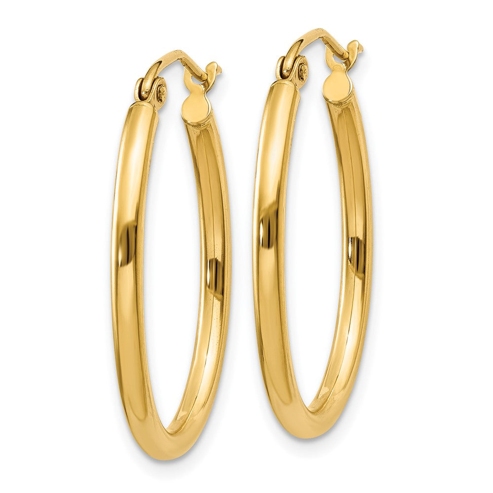 10k Yellow Gold 20 mm Oval Polished Hoop Earring (1.21 grams)