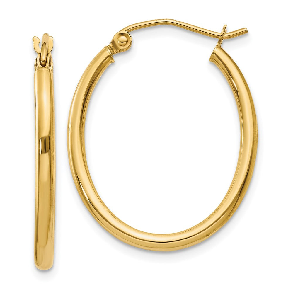 10k Yellow Gold 20 mm Oval Polished Hoop Earring (1.21 grams)