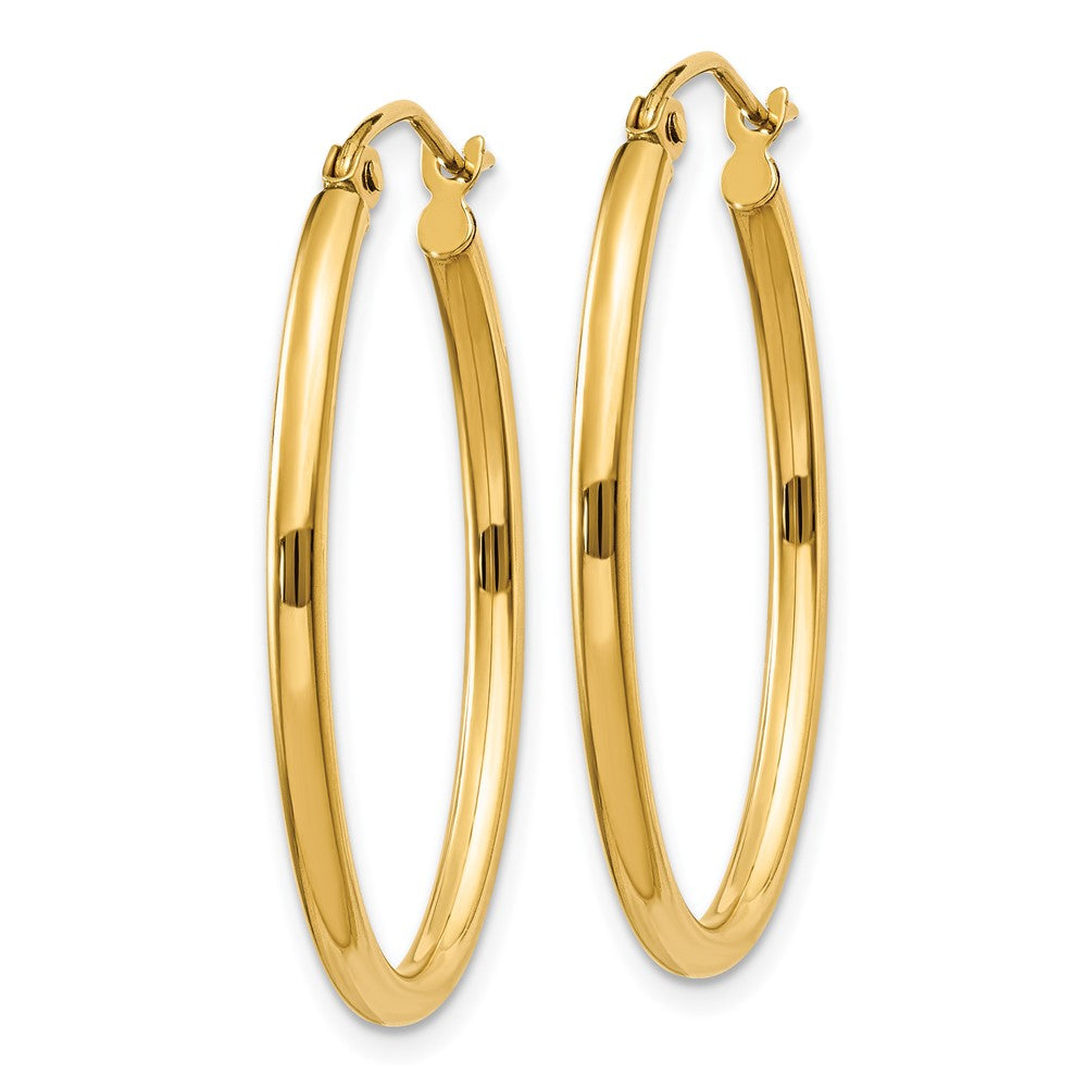 10k Yellow Gold 21.5 mm Oval Polished Hoop Earring (1.41 grams)