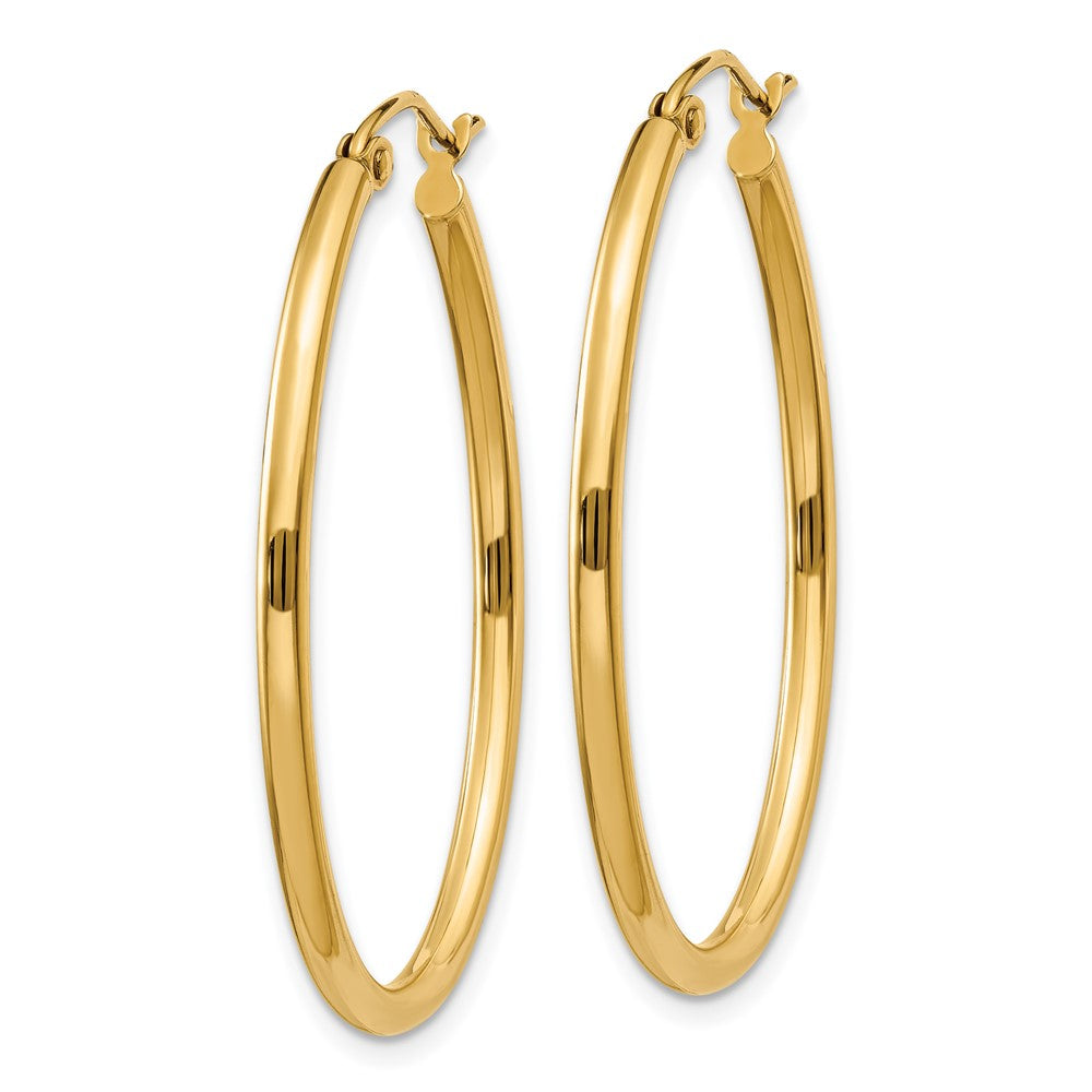 10k Yellow Gold 25.5 mm Oval Polished Hoop Earring (1.44 grams)