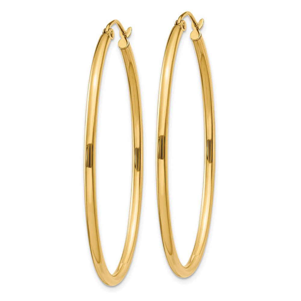 10k Yellow Gold 34.5 mm Oval Polished Hoop Earring (1.97 grams)