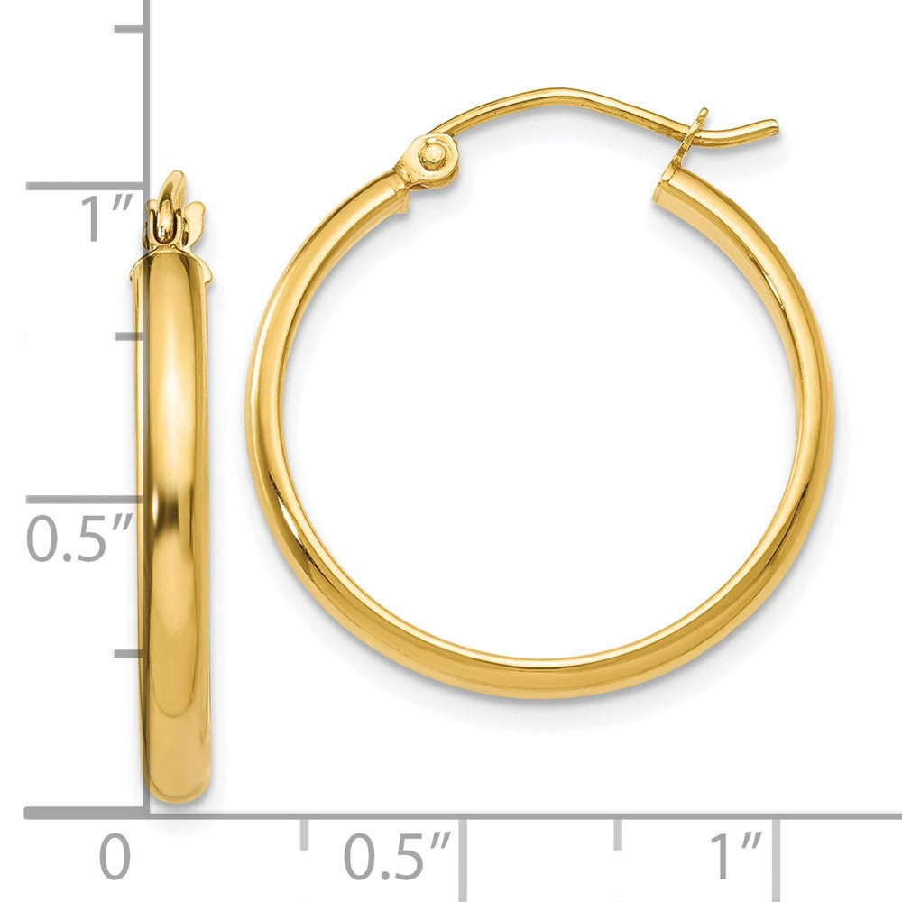 10k Yellow Gold 2.75 mm Round Tube Hoop Earrings (1.36 grams)