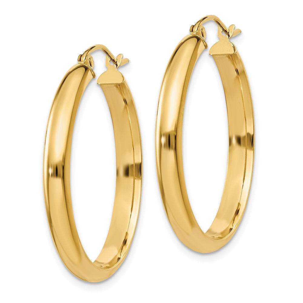 10k Yellow Gold 3.75 mm Round Tube Hoop Earrings (2.21 grams)