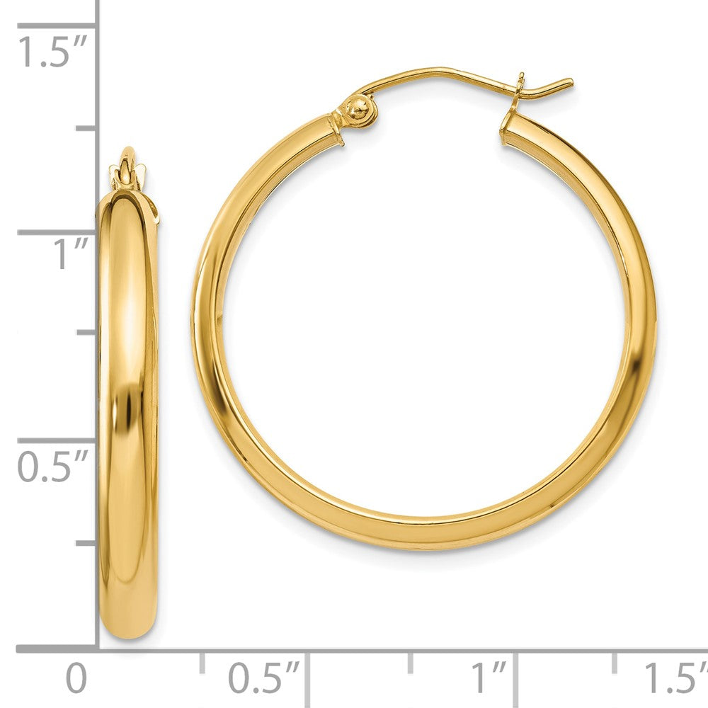 10k Yellow Gold 3.75 mm Round Tube Hoop Earrings (2.21 grams)