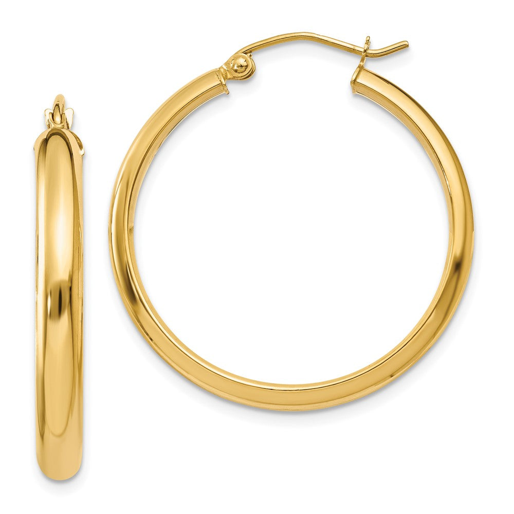 10k Yellow Gold 3.75 mm Round Tube Hoop Earrings (2.21 grams)