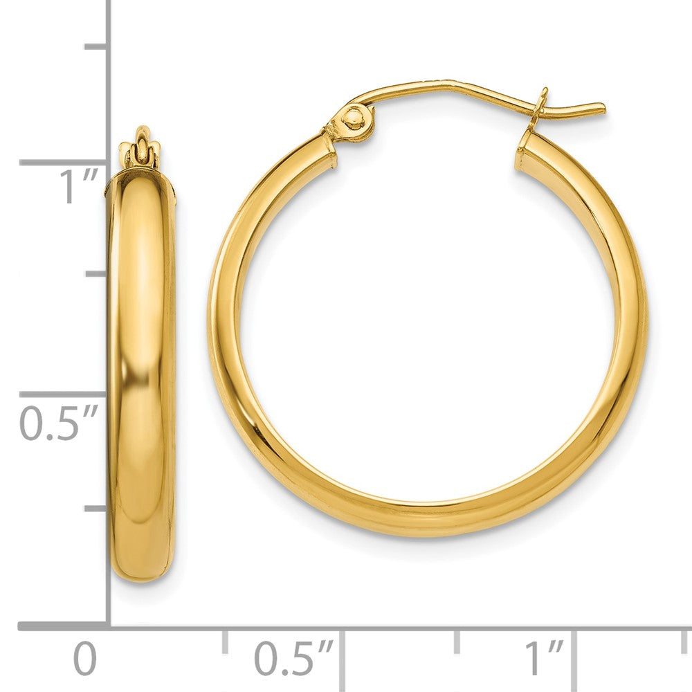 10k Yellow Gold 3.75 mm Round Tube Hoop Earrings (1.81 grams)