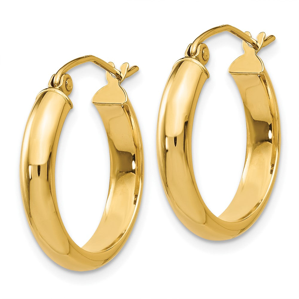 10k Yellow Gold 3.75 mm Round Tube Hoop Earrings (1.23 grams)