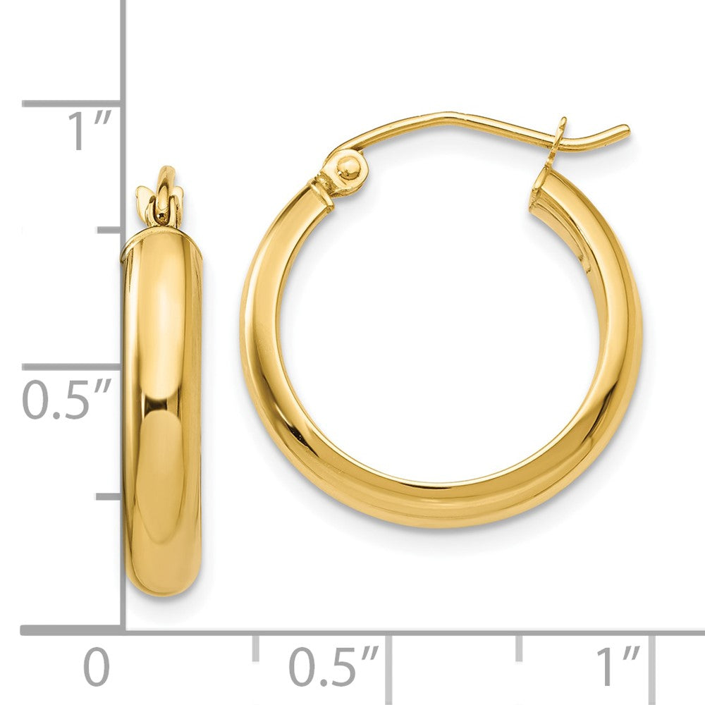 10k Yellow Gold 3.75 mm Round Tube Hoop Earrings (1.23 grams)