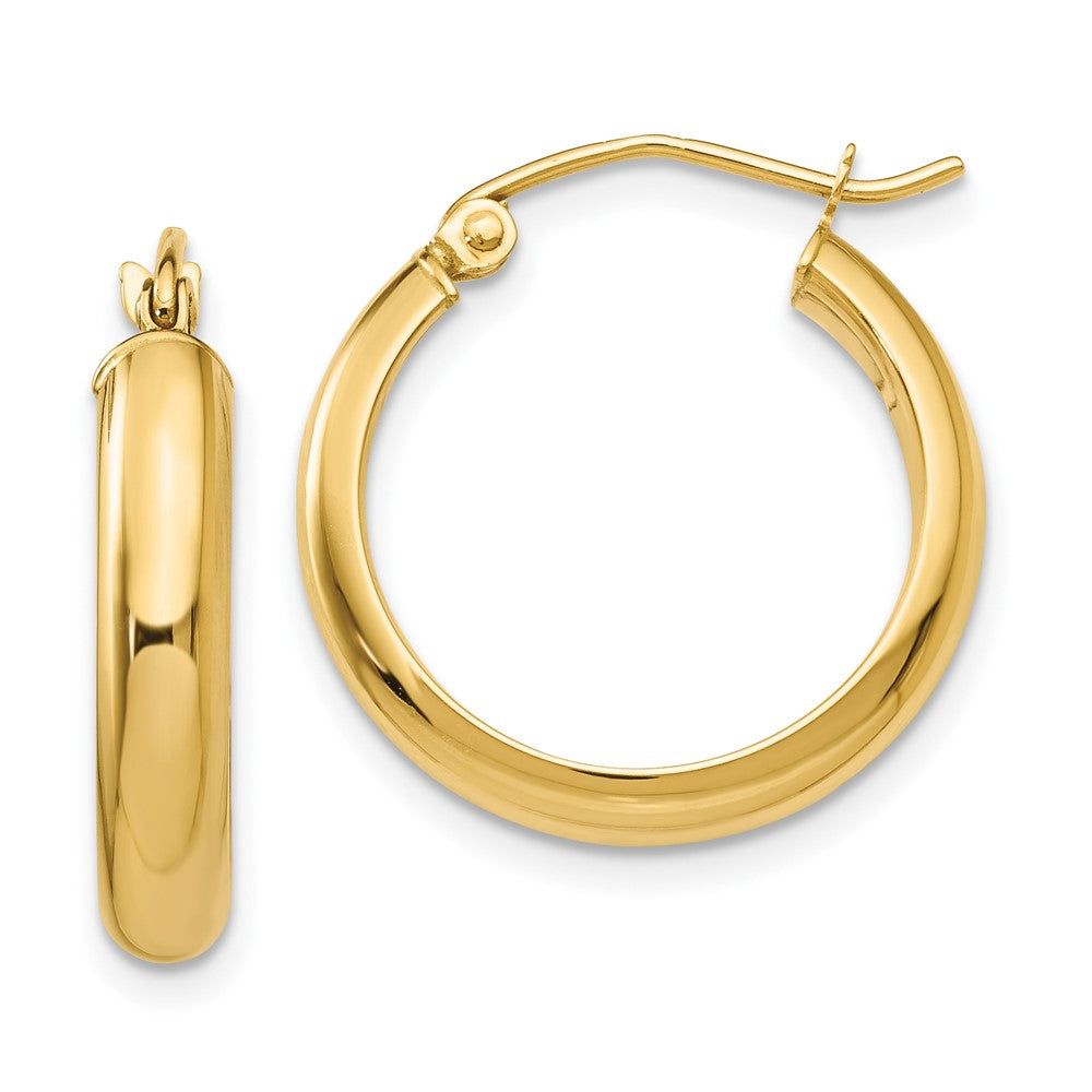 10k Yellow Gold 3.75 mm Round Tube Hoop Earrings (1.23 grams)