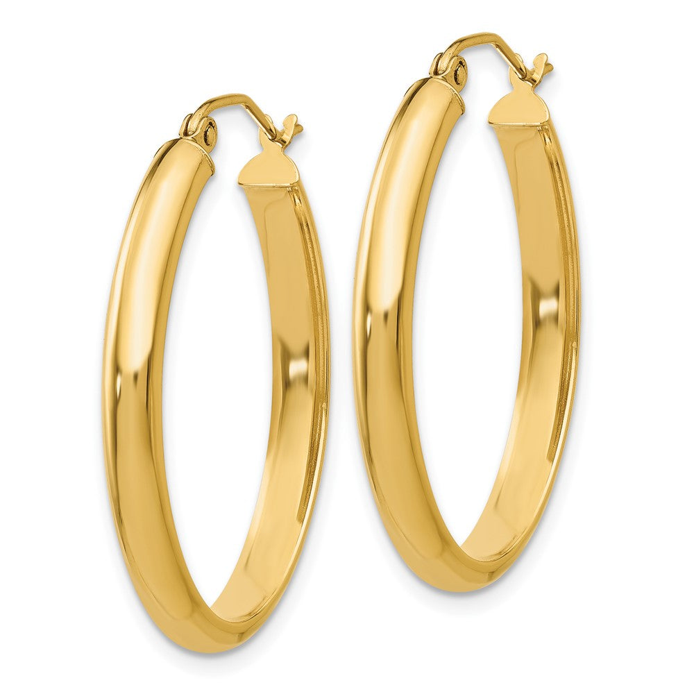 10k Yellow Gold 22 mm Oval Hoop Earrings (1.9 grams)