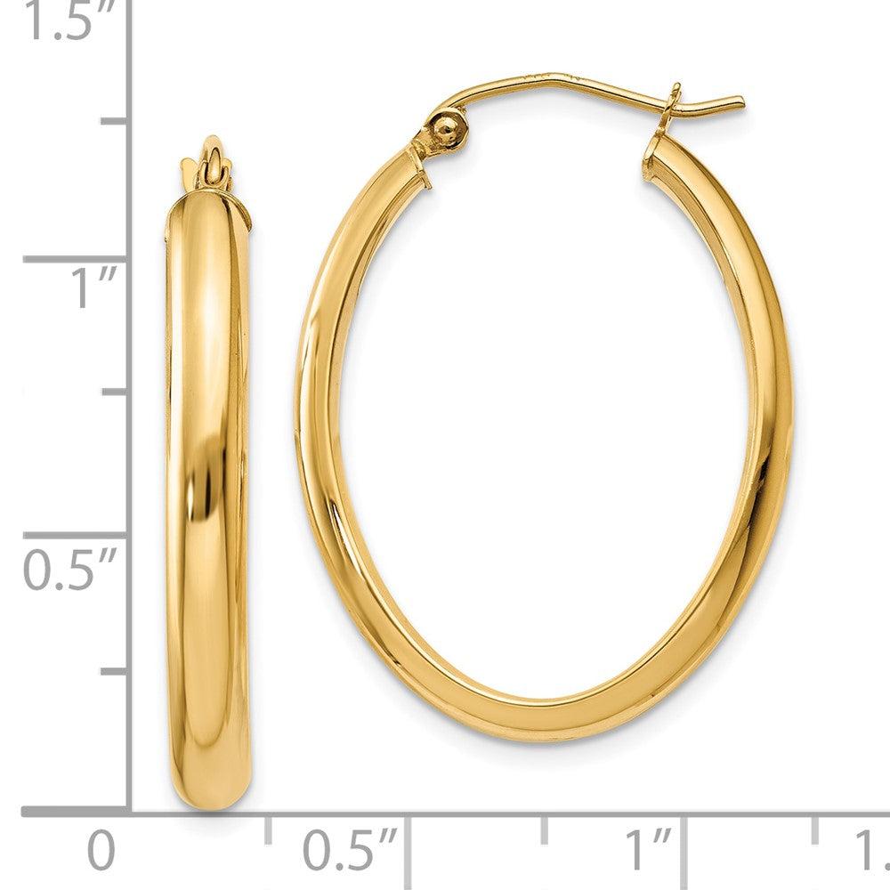 10K Gold 22mm store Oval Hoop