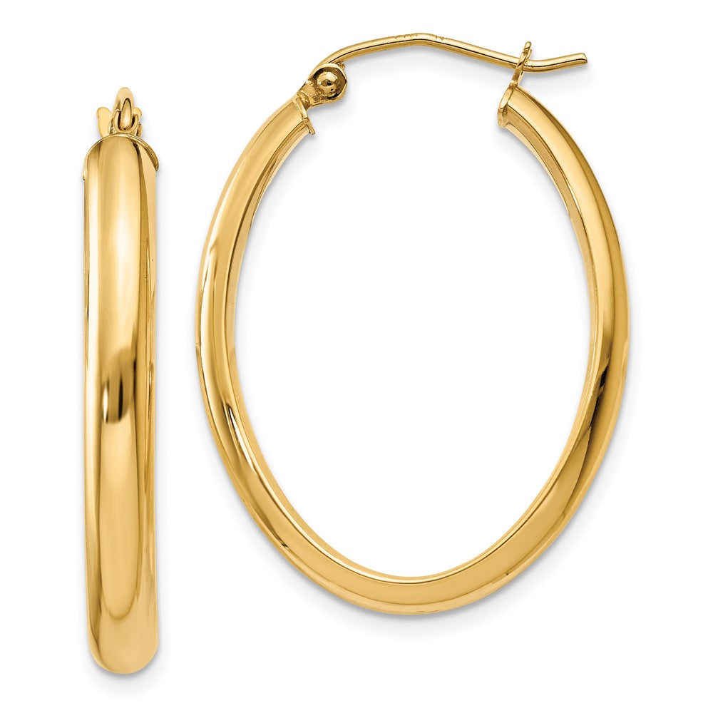 10k Yellow Gold 22 mm Oval Hoop Earrings (1.9 grams)