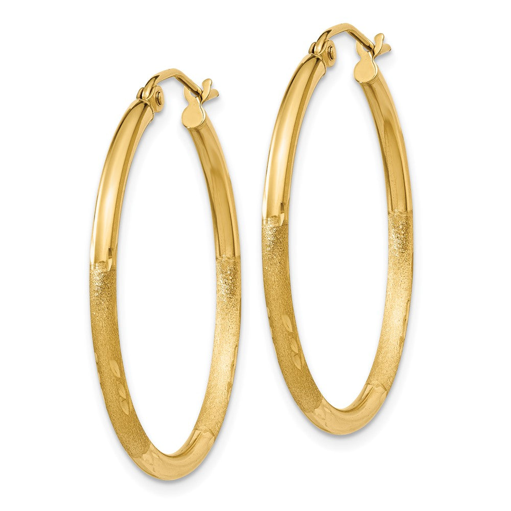 10k Yellow Gold 2 mm Round Tube Hoop Earrings (1.41 grams)