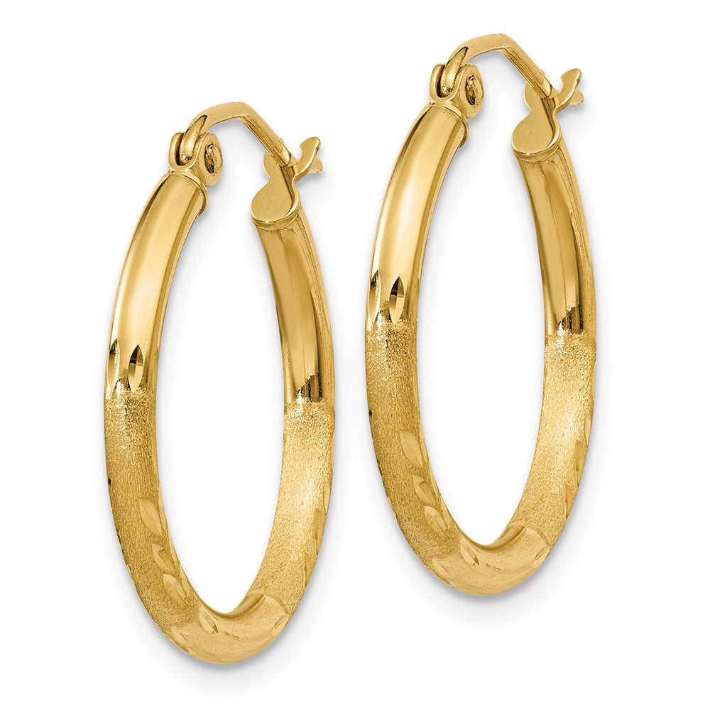 10k Yellow Gold 2 mm Round Tube Hoop Earrings