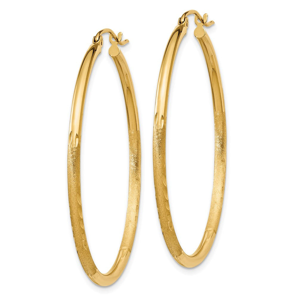 10k Yellow Gold 2 mm Round Tube Hoop Earrings (1.87 grams)