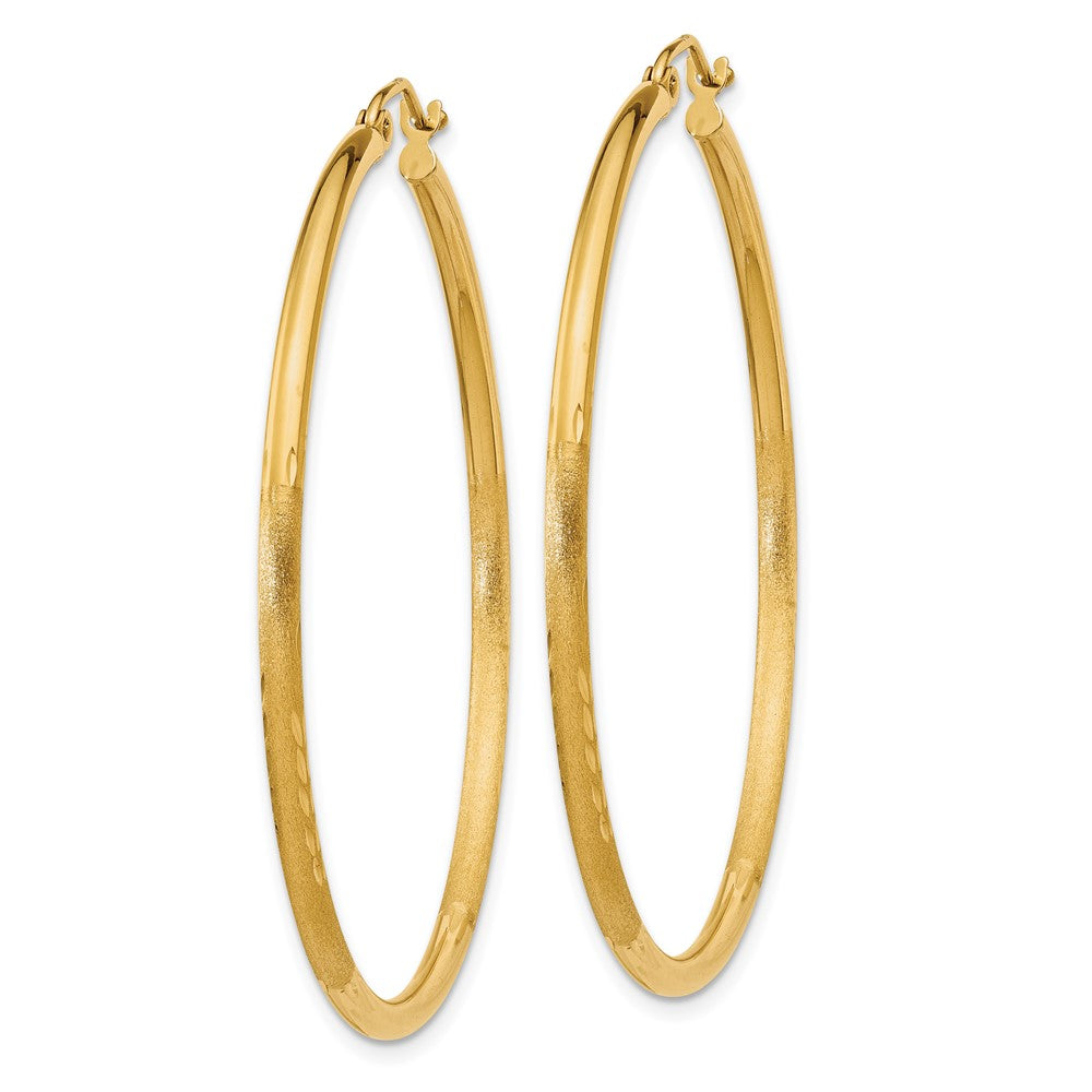 10k Yellow Gold 2 mm Round Tube Hoop Earrings (2.18 grams)