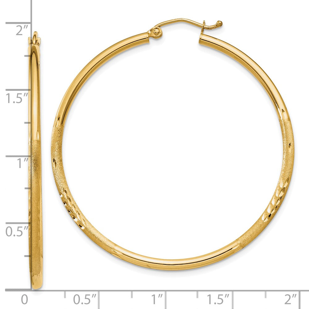 10k Yellow Gold 2 mm Round Tube Hoop Earrings (2.18 grams)