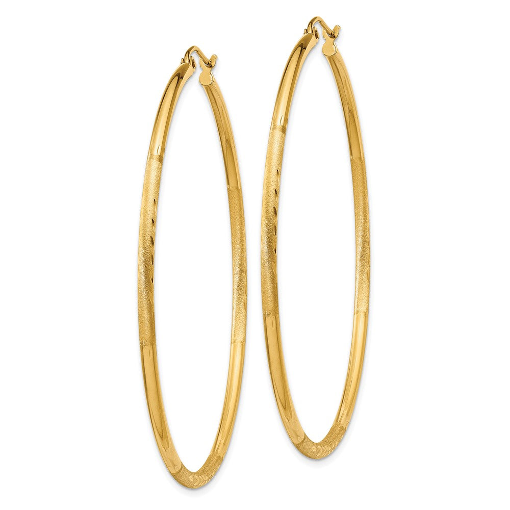 10k Yellow Gold 2 mm Round Tube Hoop Earrings (2.43 grams)