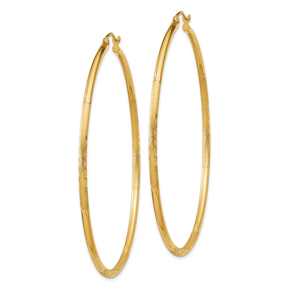 10k Yellow Gold 2 mm Round Tube Hoop Earrings (2.77 grams)