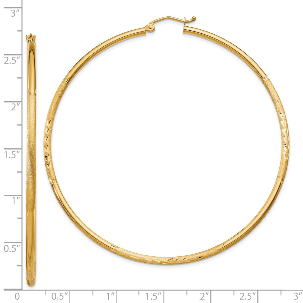 10k Yellow Gold 2 mm Round Tube Hoop Earrings (3.14 grams)