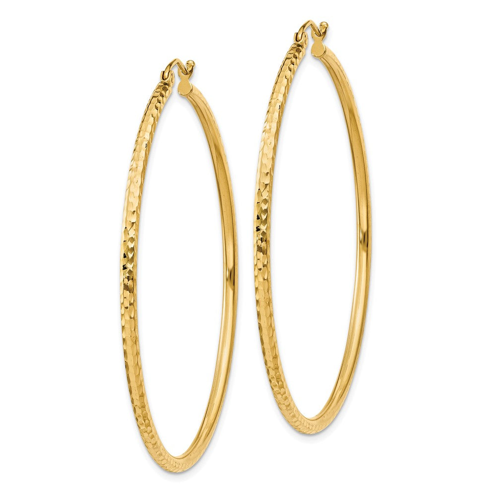 10k Yellow Gold 2 mm Round Tube Hoop Earrings (2.12 grams)