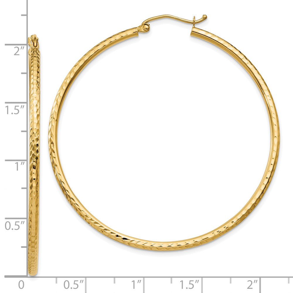 10k Yellow Gold 2 mm Round Tube Hoop Earrings (2.12 grams)