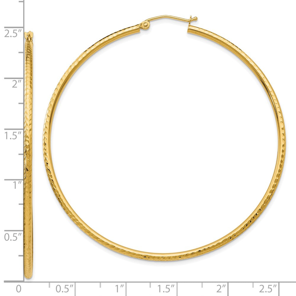 10k Yellow Gold 2 mm Round Tube Hoop Earrings (2.5 grams)