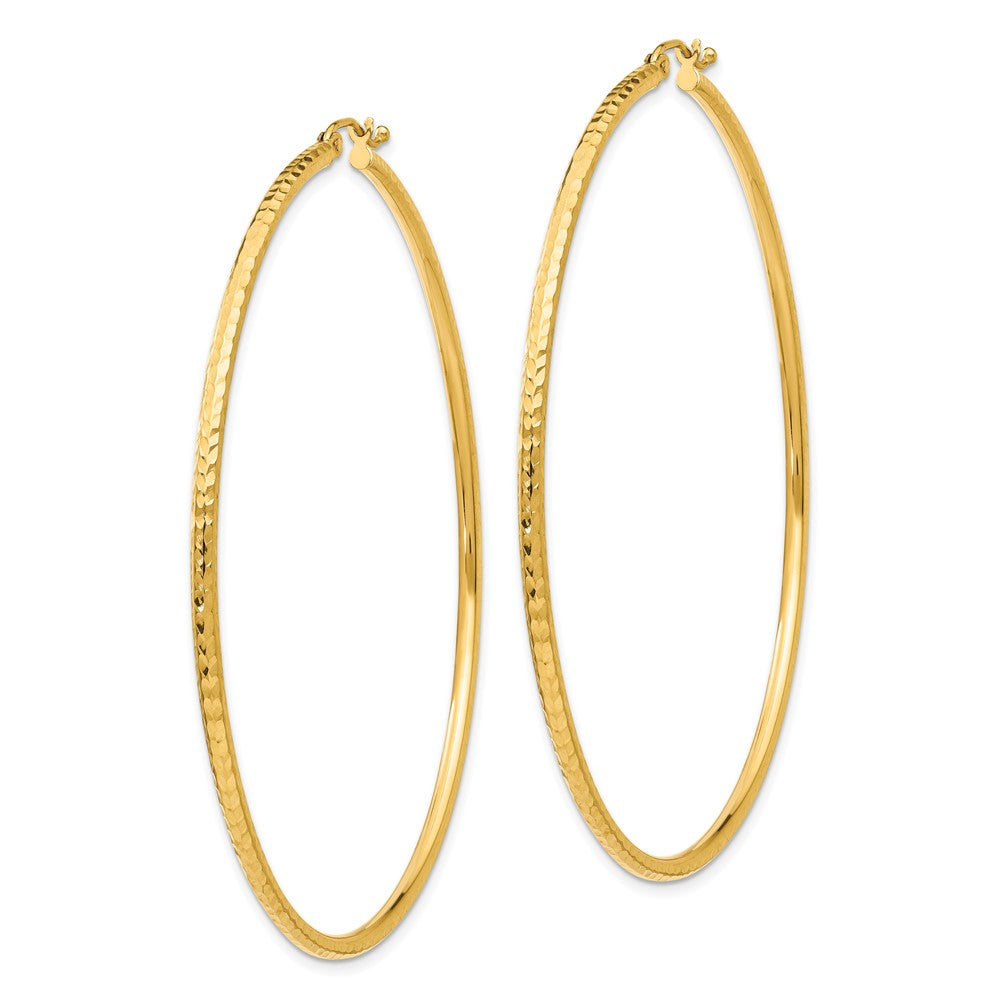 10k Yellow Gold 2 mm Round Tube Hoop Earrings (2.68 grams)