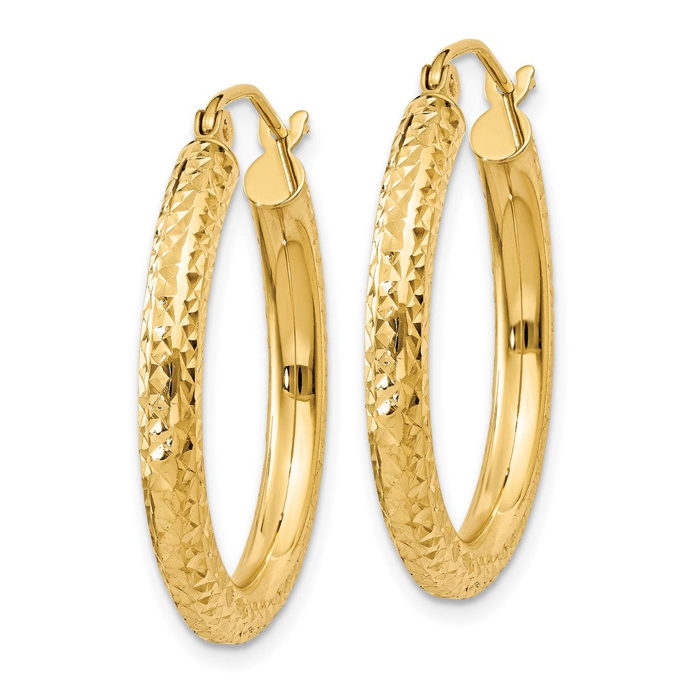 10k Yellow Gold 25 mm Round Hoop Earrings (1.55 grams)