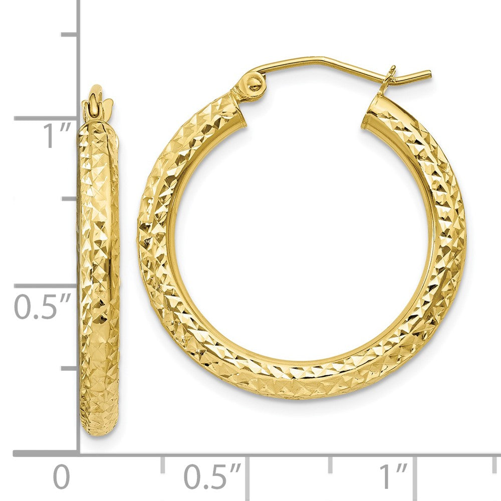 10k Yellow Gold 25 mm Round Hoop Earrings (1.55 grams)