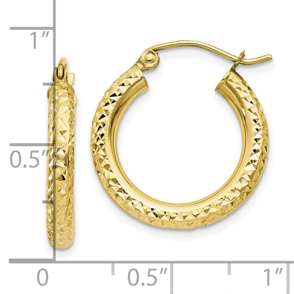 10k Yellow Gold 19.19 mm Round Hoop Earrings (1.16 grams)