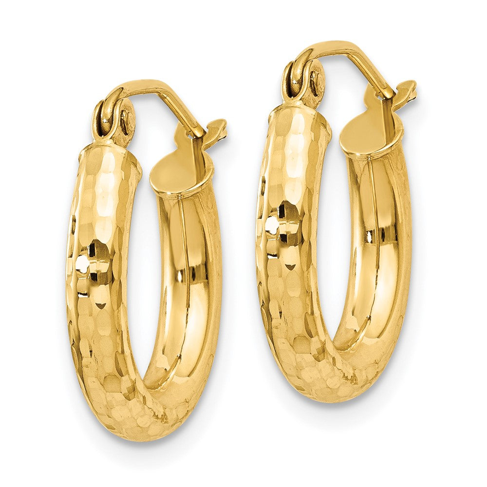 10k Yellow Gold 14.75 mm Round Hoop Earrings (0.93 grams)