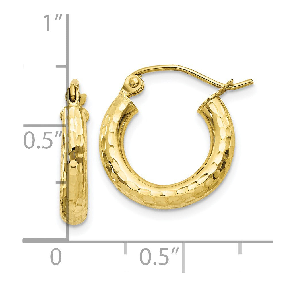 10k Yellow Gold 14.75 mm Round Hoop Earrings (0.93 grams)