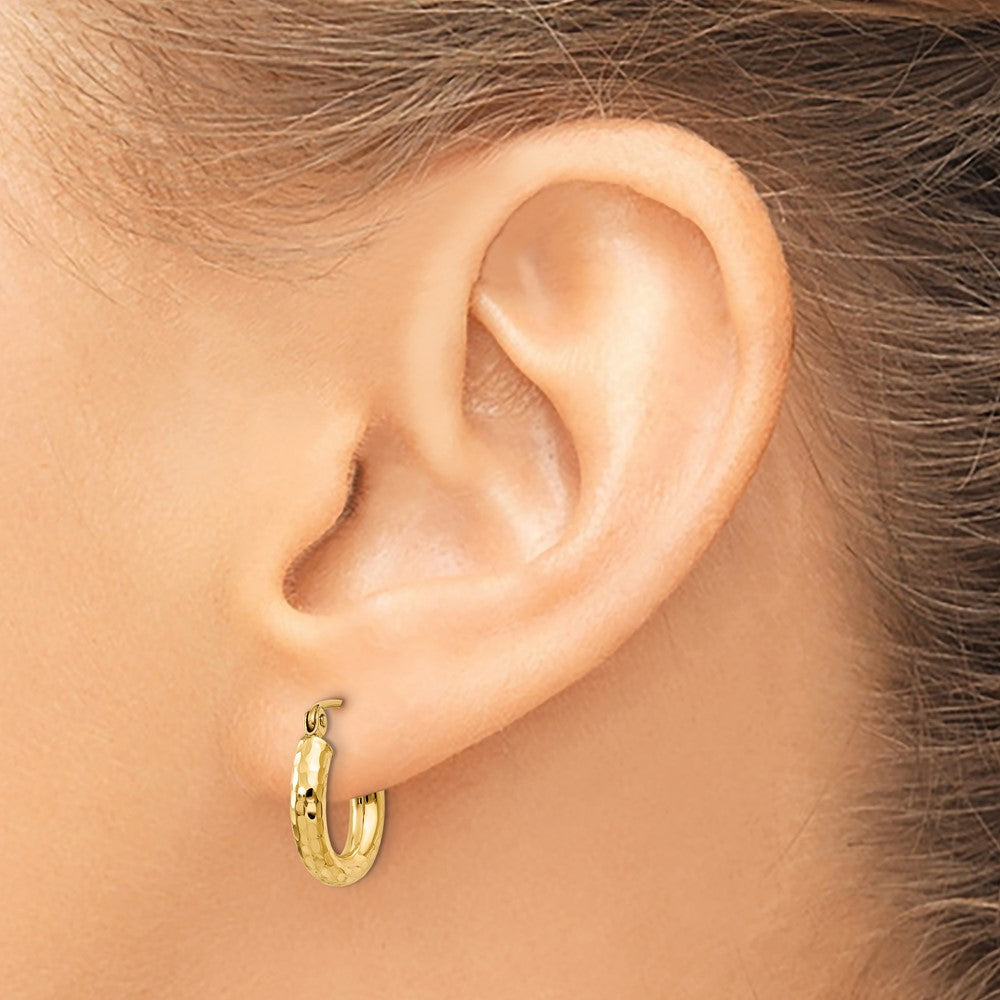 10k Yellow Gold 13.8 mm Round Hoop Earrings