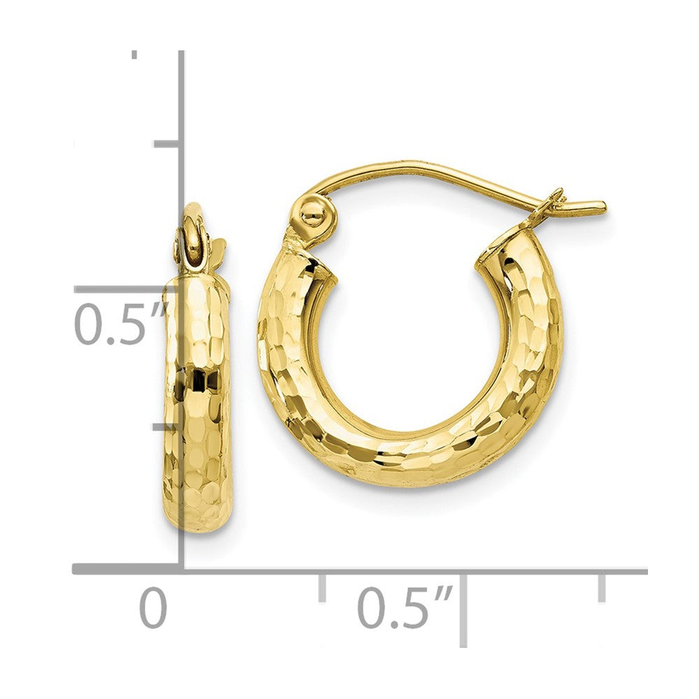 10k Yellow Gold 13.8 mm Round Hoop Earrings (1.07 grams)