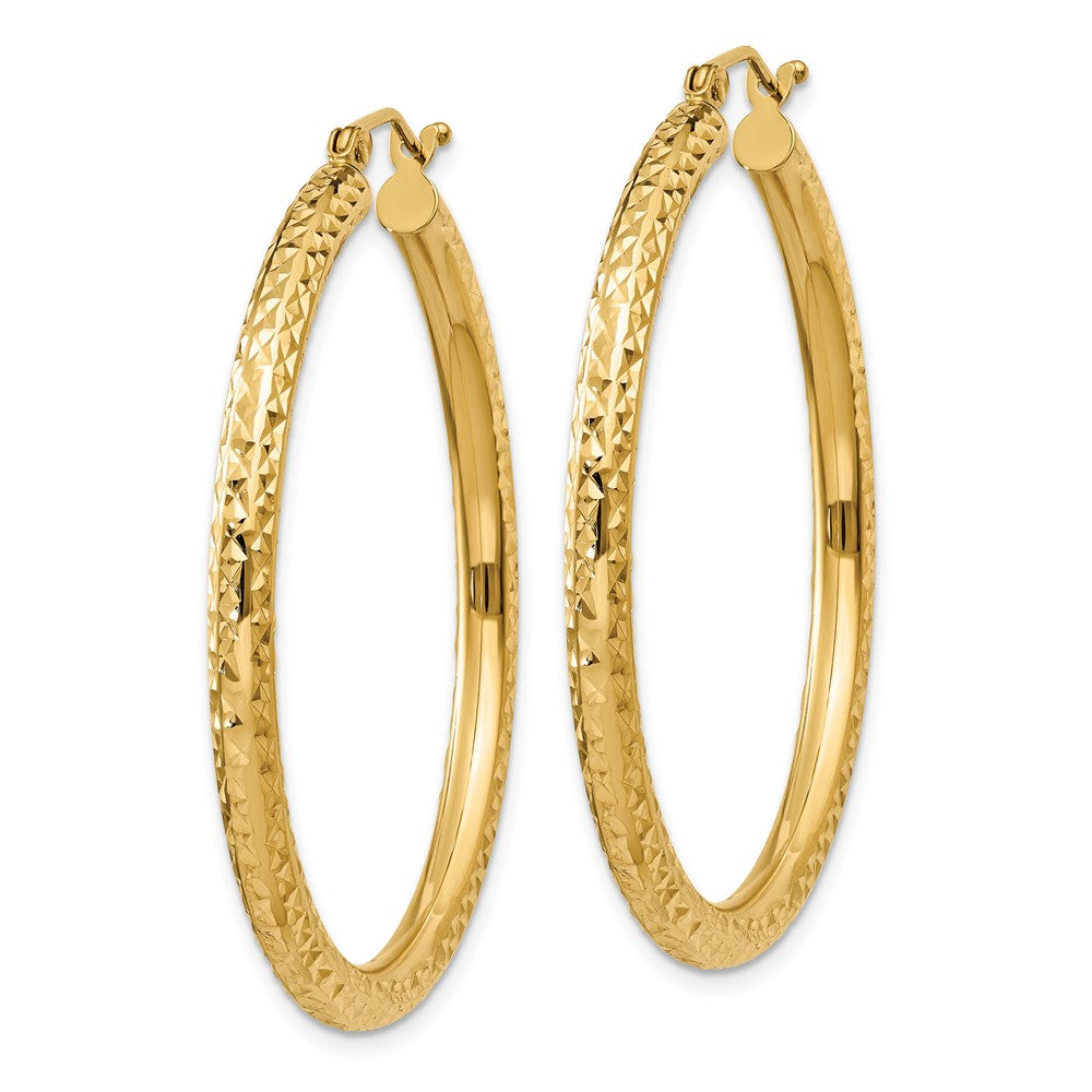 10k Yellow Gold 40.1 mm Round Hoop Earrings (2.61 grams)