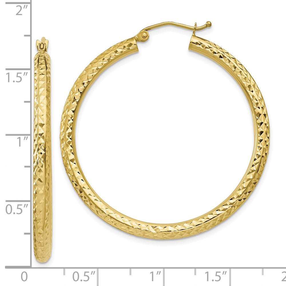 10k Yellow Gold 40.1 mm Round Hoop Earrings (2.61 grams)
