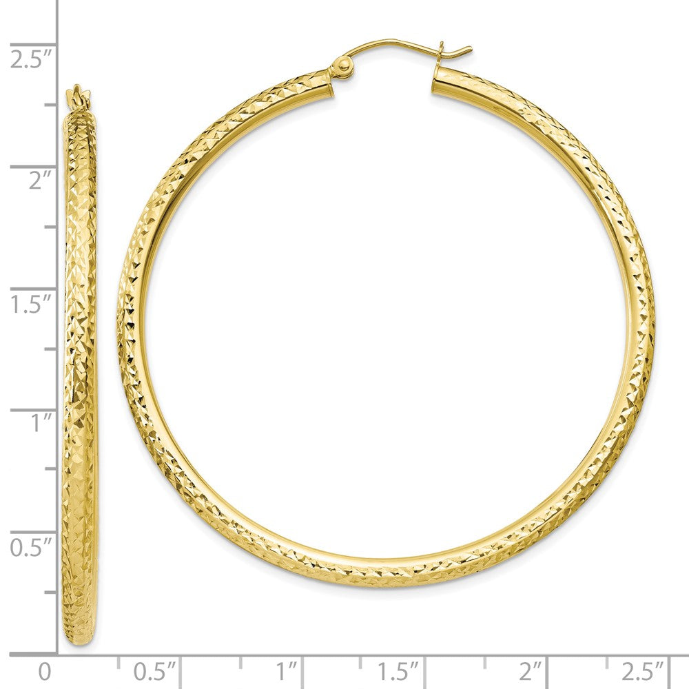 10k Yellow Gold 55.8 mm Round Hoop Earrings (3.68 grams)