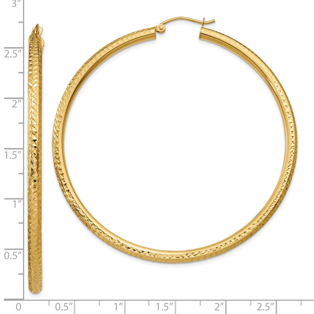 10k Yellow Gold 3 mm Round Hoop Earrings (4.26 grams)