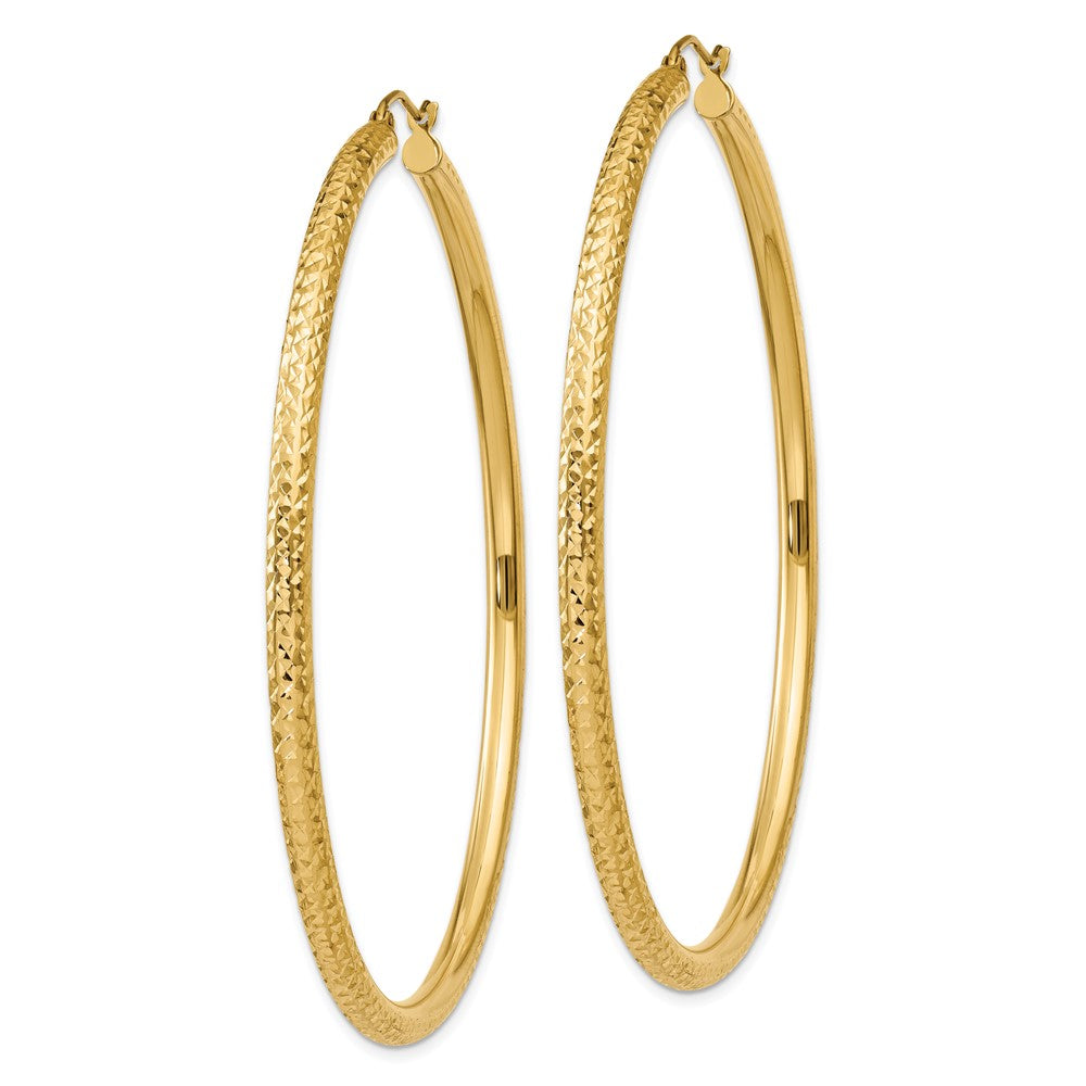 10k Yellow Gold 3 mm Round Hoop Earrings (4.54 grams)