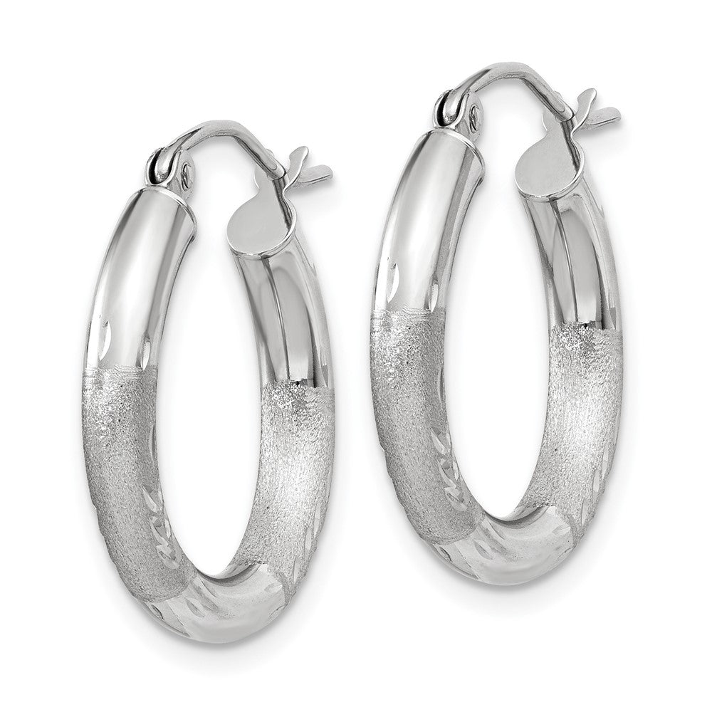 10k White Gold 20 mm Round Hoop Earrings (1.33 grams)