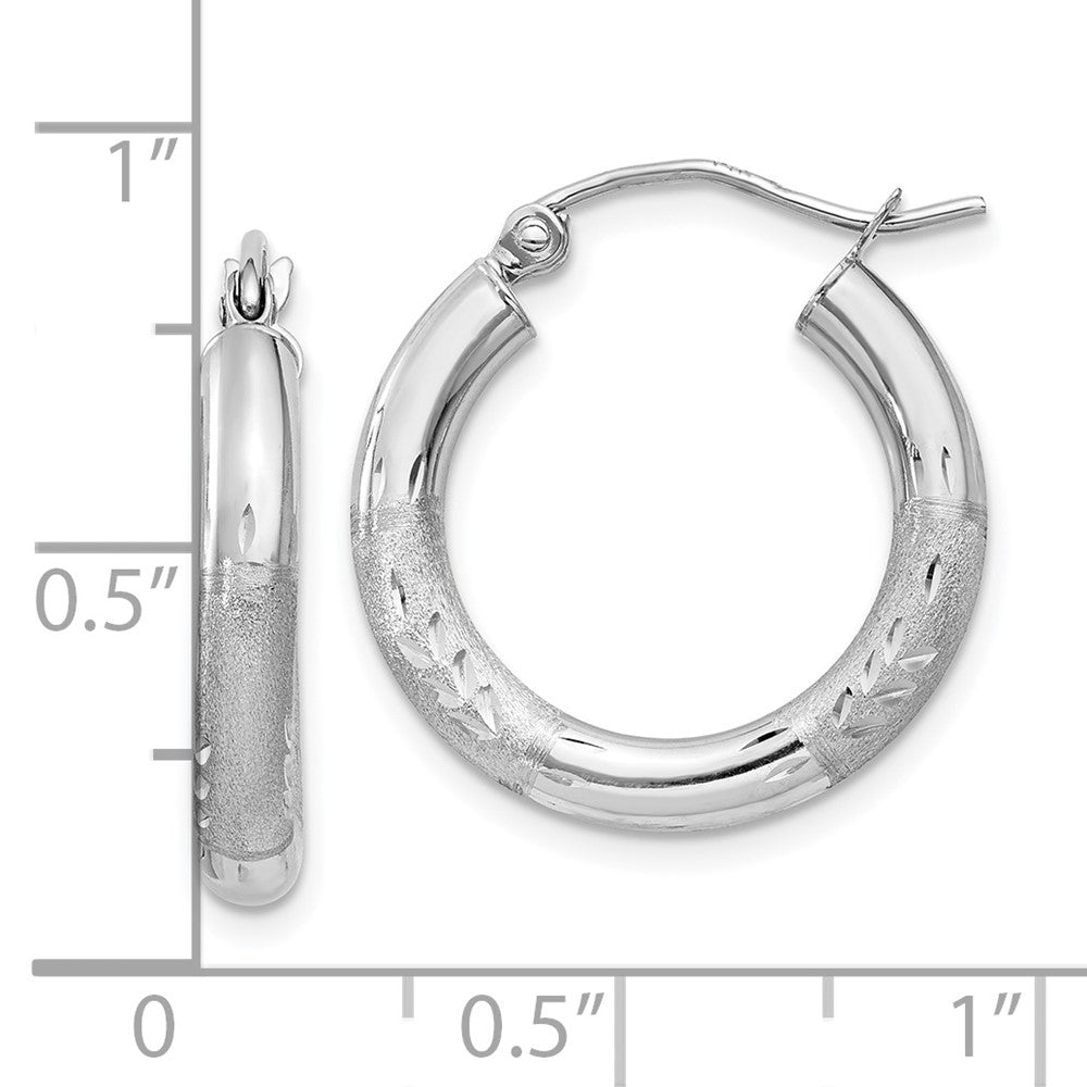 10k White Gold 20 mm Round Hoop Earrings (1.33 grams)